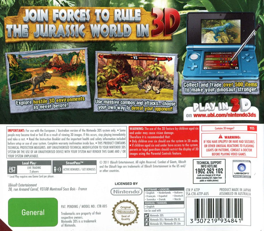 Combat of Giants™ Dinosaurs 3D, Nintendo 3DS games, Games