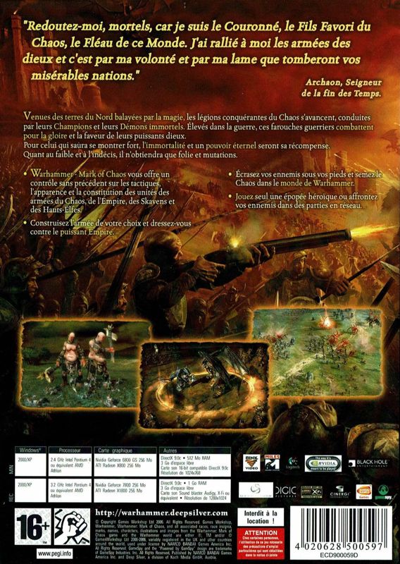 Other for 8 Succès Hits Compilation (Windows): Keep Case - Warhammer: Mark of Chaos - Back