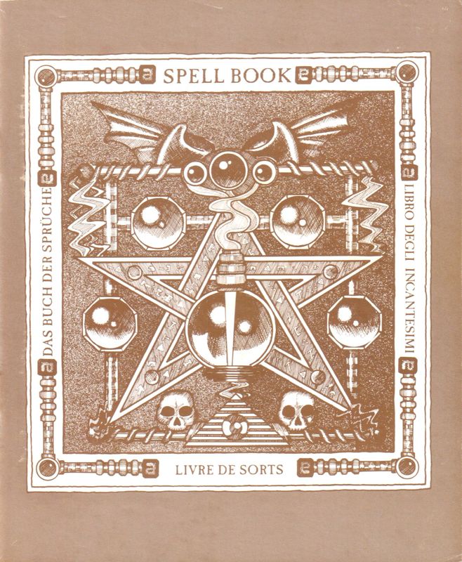 Extras for Dragon Lord (Amiga): Spell Book - Front
