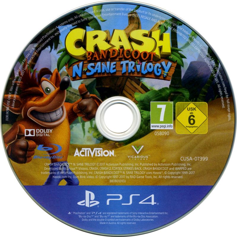 Media for Crash Bandicoot: N. Sane Trilogy (PlayStation 4)