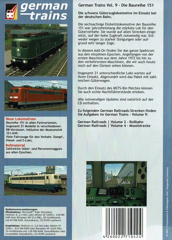 Back Cover for German Trains: Volume 9 - Die Baureihe 151 (Windows)