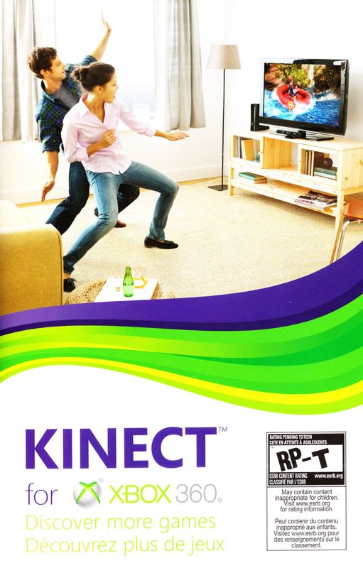 Advertisement for Kinect Adventures! (Xbox 360): Kinect catalogue - front