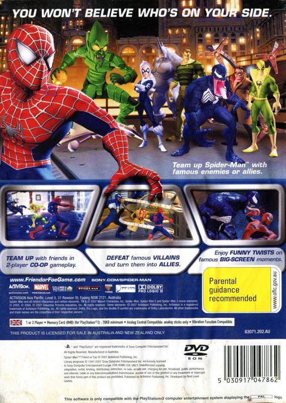 Spiderman Friend or Foe Xbox 360 Game