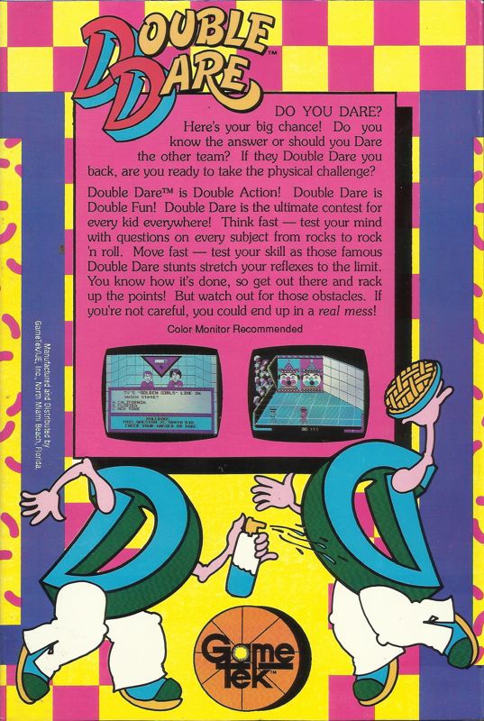Back Cover for Double Dare (DOS) (5.25" disk release)