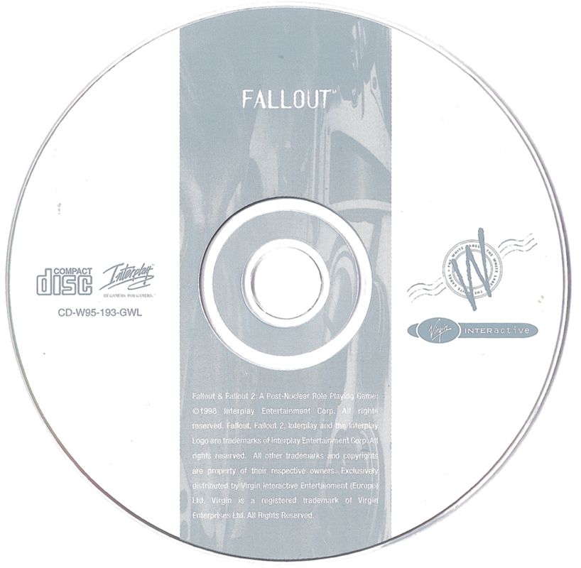 Media for Fallout / Fallout 2 (Windows) (White Label release): Disc 1/2