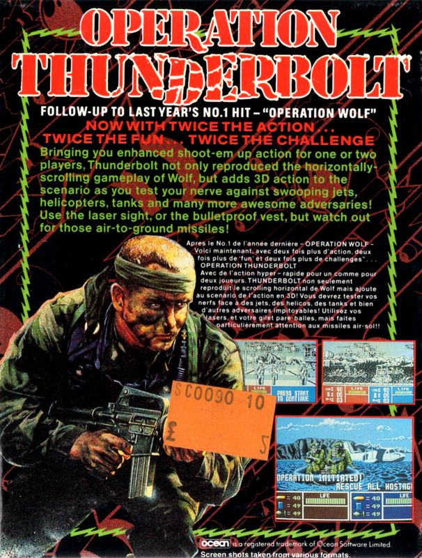Back Cover for Operation Thunderbolt (Amstrad CPC)