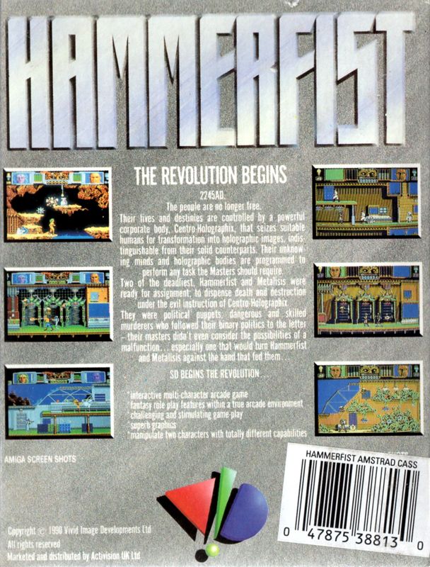 Back Cover for Hammerfist (Amstrad CPC)