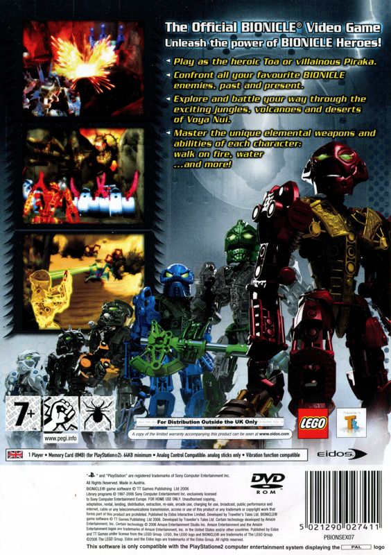 Back Cover for Bionicle Heroes (PlayStation 2) (Aternate release)