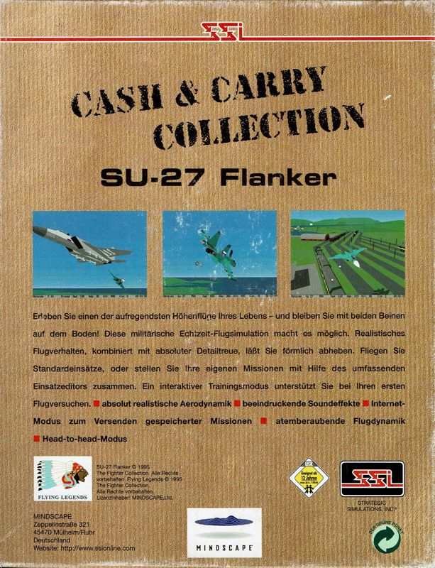 Back Cover for Su-27 Flanker (DOS and Windows) (Cash & Carry Collection release)
