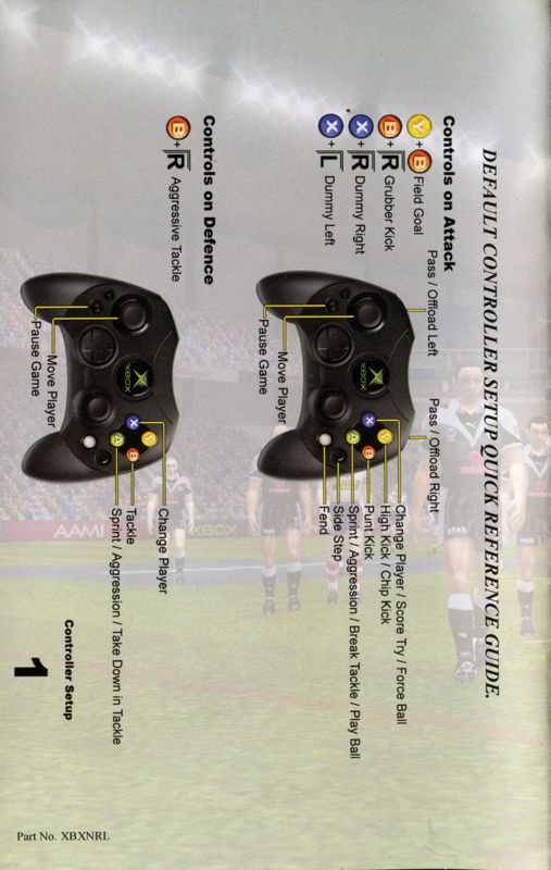 Manual for NRL Rugby League (Xbox) (Classics release): Back