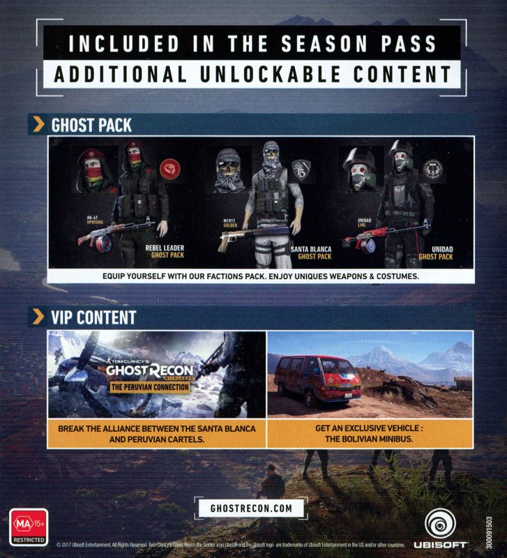 Extras for Tom Clancy's Ghost Recon: Wildlands (Xbox One): Season pass - back