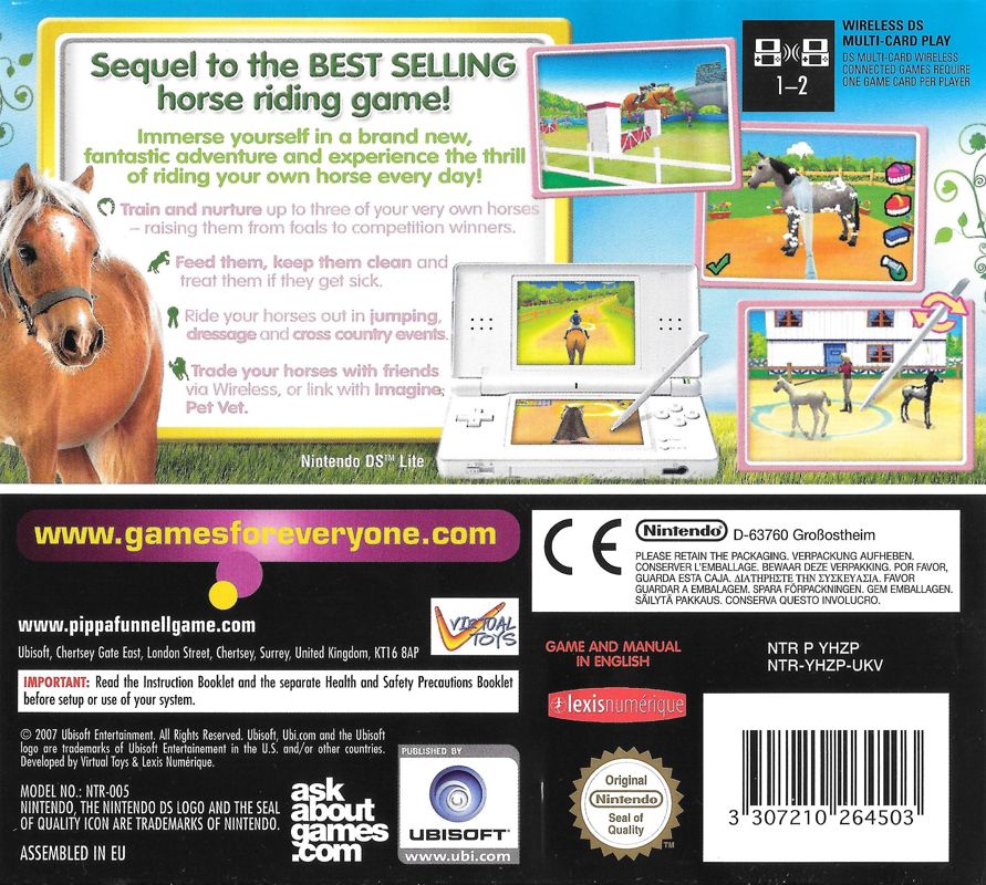 Back Cover for Petz: Horsez 2 (Nintendo DS)