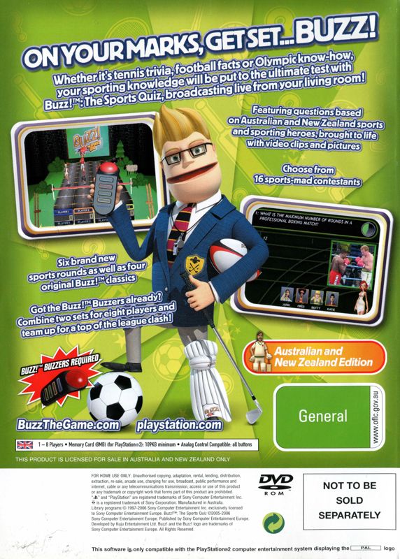 Back Cover for Buzz! The BIG Quiz (PlayStation 2) (Bundled with controllers)