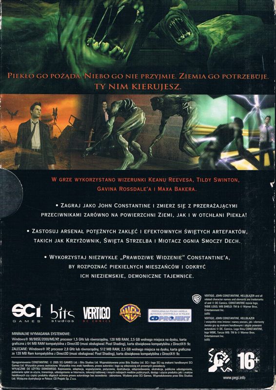 Back Cover for Constantine (Windows)