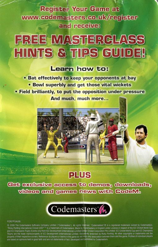 Advertisement for Brian Lara International Cricket 2007 (PlayStation 2)