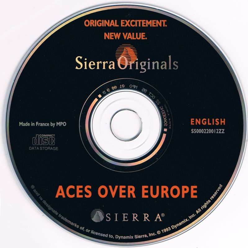 Media for Aces Over Europe (DOS) (SierraOriginals release)