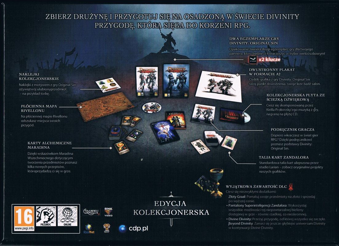 Back Cover for Divinity: Original Sin (Collector's Edition) (Windows)