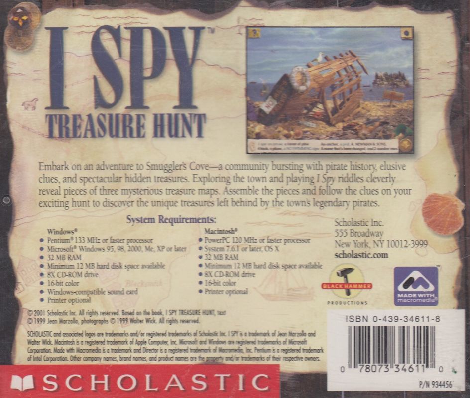 Back Cover for I Spy: Treasure Hunt (Macintosh and Windows)
