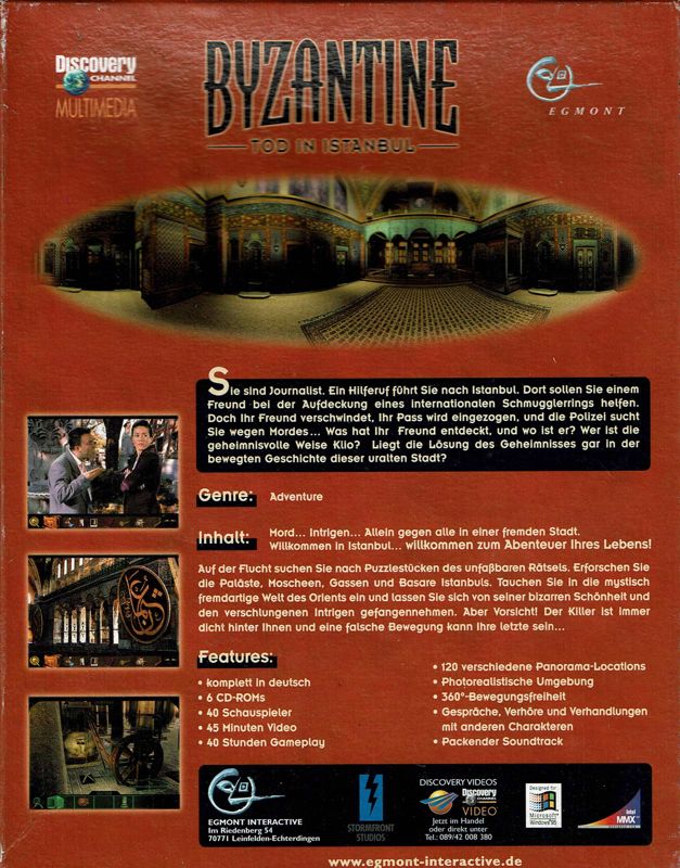 Back Cover for Byzantine: The Betrayal (Windows)