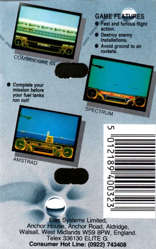 Back Cover for Spitfire (Amstrad CPC)