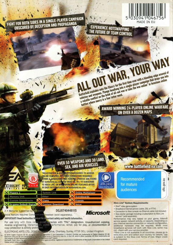 Battlefield 2: Modern Combat cover or packaging material - MobyGames