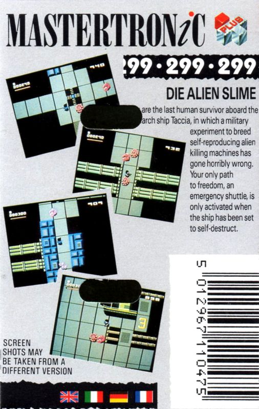 Back Cover for Die Alien Slime (Commodore 64)