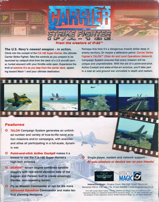 Back Cover for iF/A-18E Carrier Strike Fighter (Windows)