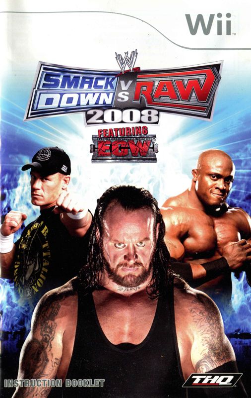 Manual for WWE Smackdown vs. Raw 2008 (Wii): Front