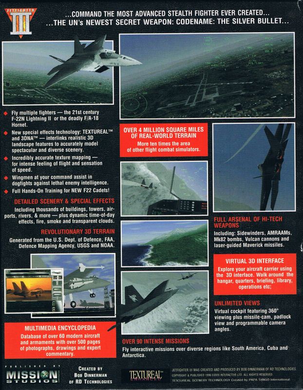 Back Cover for JetFighter III (DOS)