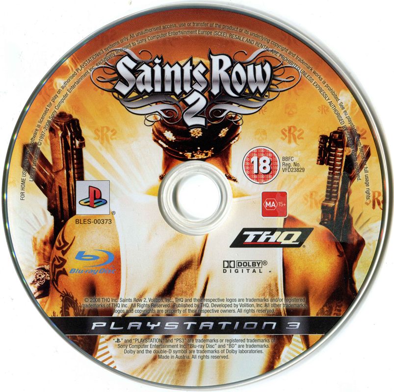 Media for Saints Row 2 (PlayStation 3) (Platinum release)