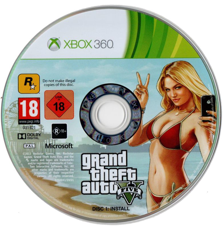 Media for Grand Theft Auto V (Xbox 360): Disc 1
