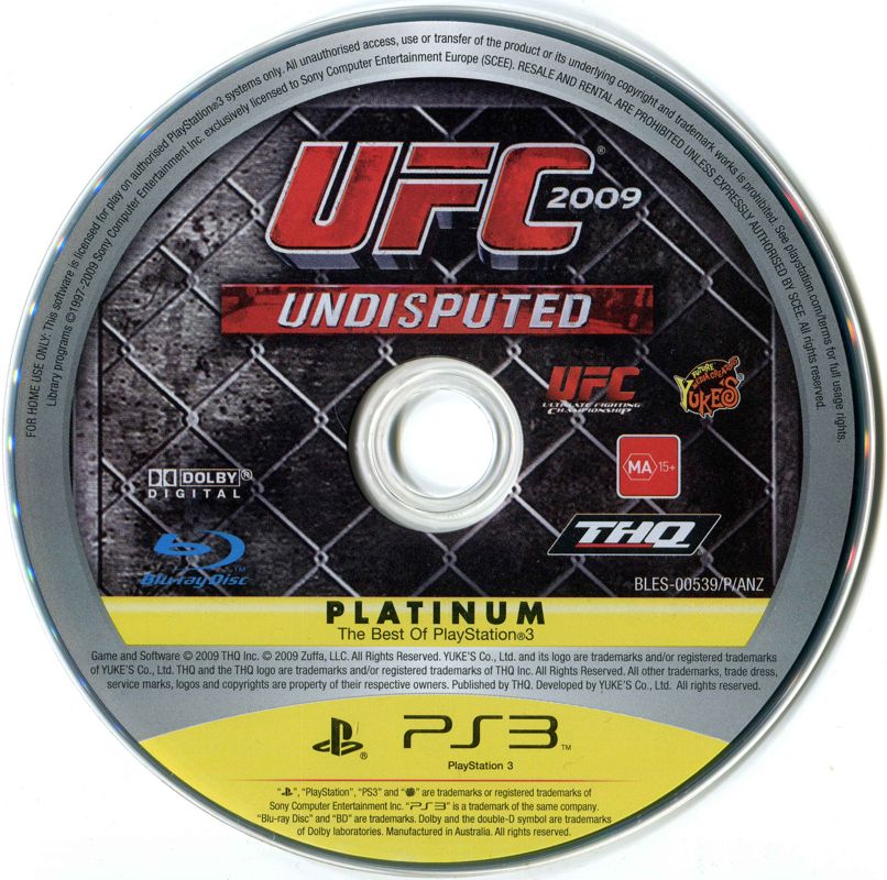 UFC 2009 Undisputed cover or packaging material - MobyGames