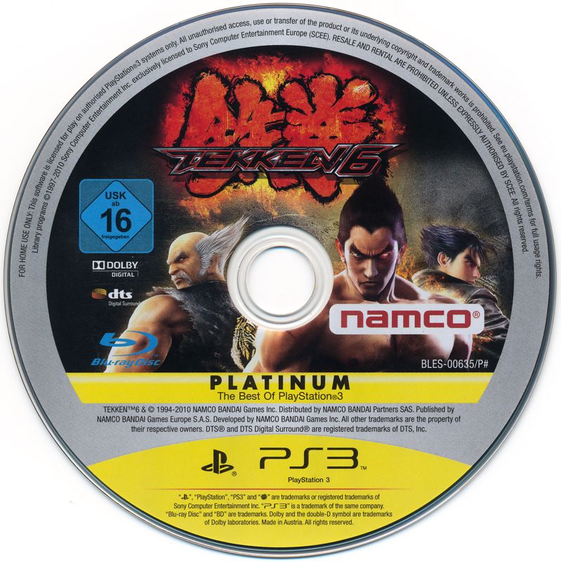 Media for Tekken 6 (PlayStation 3) (Platinum release)