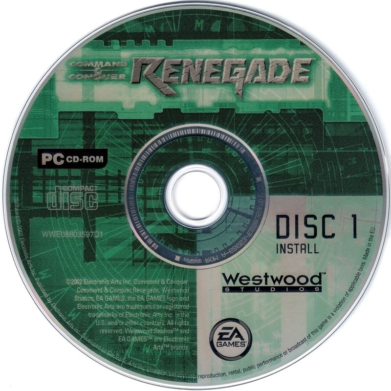 Media for Command & Conquer: Renegade (Windows): Disc 1 - Install