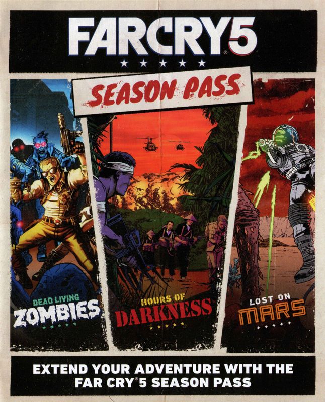 Advertisement for Far Cry 5 (PlayStation 4): Season pass - front