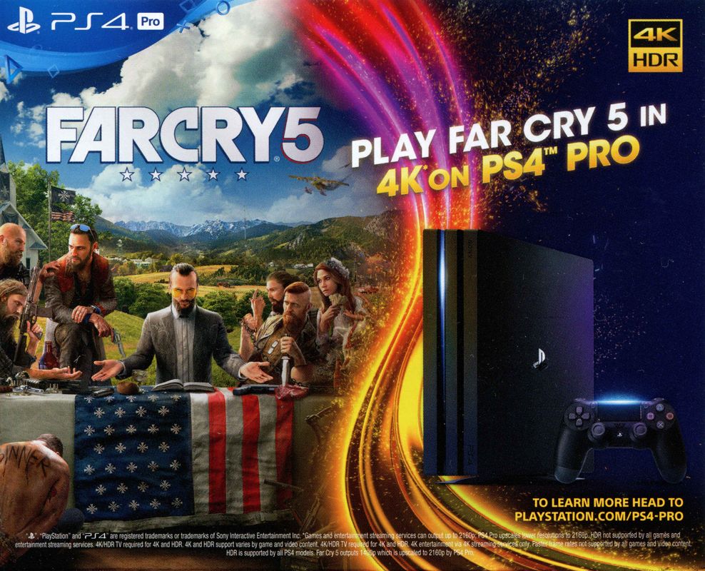 Advertisement for Far Cry 5 (PlayStation 4): Ps4 pro - front