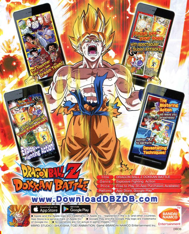 Advertisement for Dragon Ball: Xenoverse 2 (PlayStation 4): Dokkan Battle - back