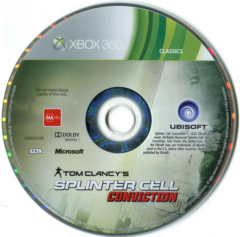 Media for Tom Clancy's Splinter Cell: Conviction (Xbox 360) (Classics release)