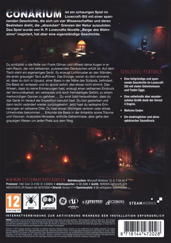 Back Cover for Conarium (Windows)