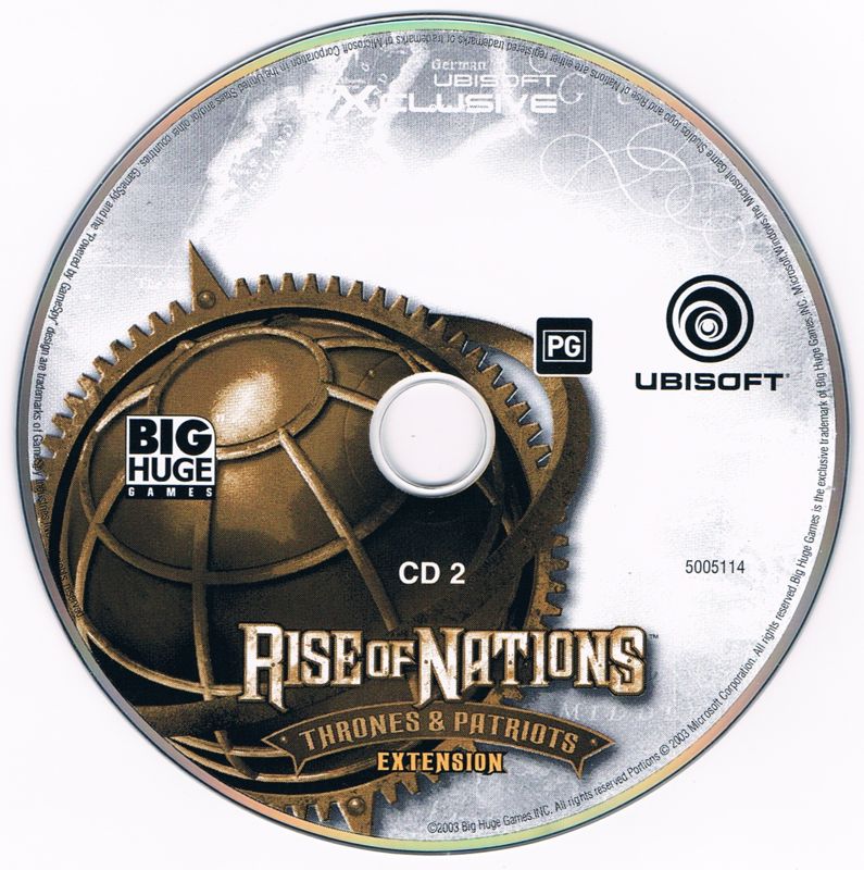 Media for Rise of Nations: Gold Edition (Windows) (Ubisoft eXclusive release): <i>Rise of Nations: Thrones & Patriots</i> disc