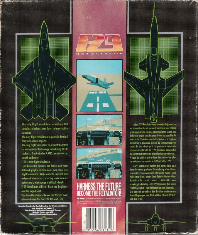 Back Cover for F29 Retaliator (DOS)
