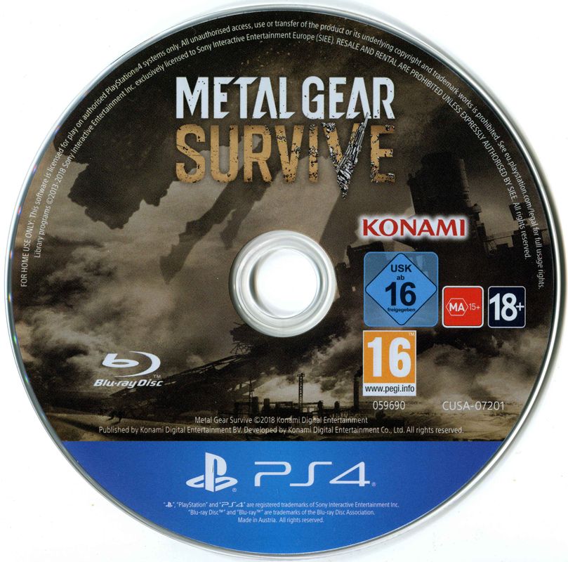 Metal Gear: Survive cover or packaging material - MobyGames