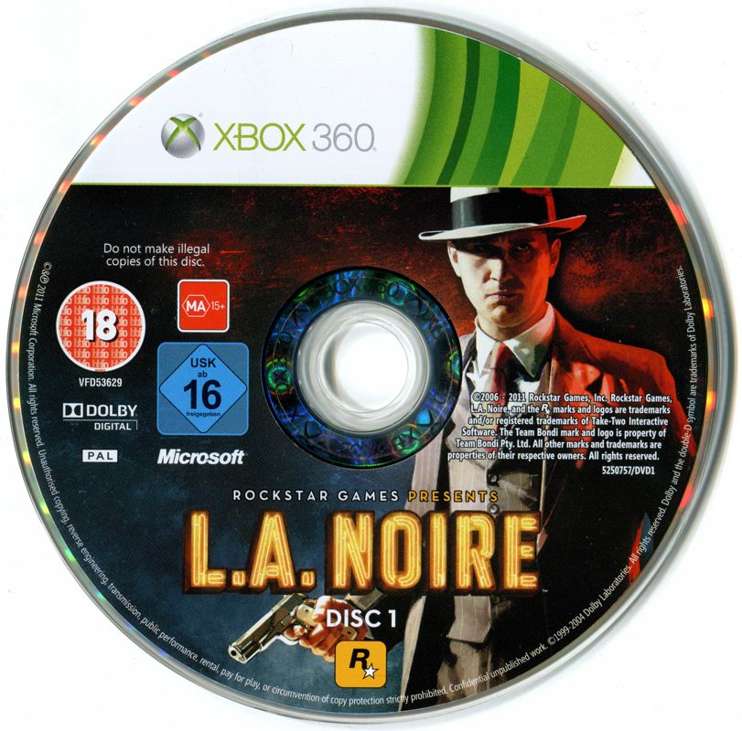 Media for L.A. Noire (Xbox 360): Disc 1