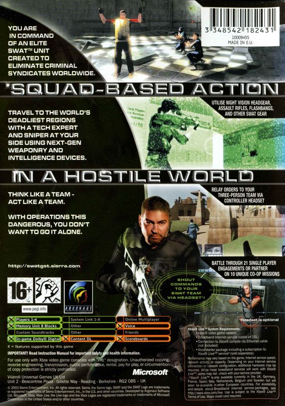 SWAT: Global Strike Team cover or packaging material - MobyGames