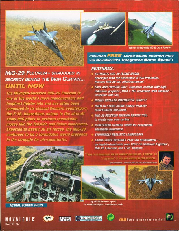 Back Cover for MiG-29 Fulcrum (Windows)