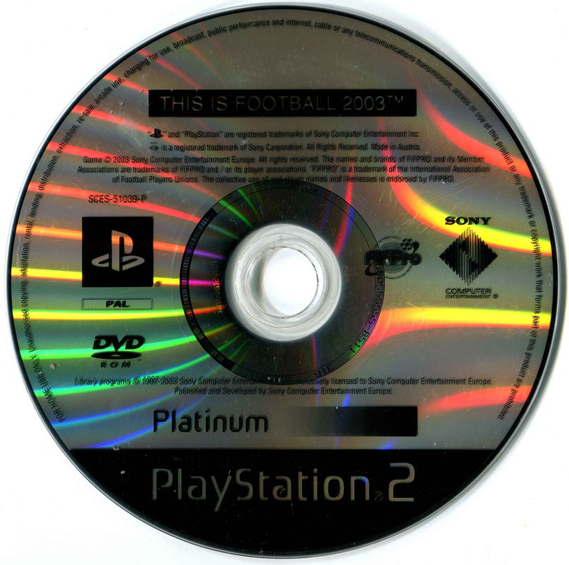 Media for World Tour Soccer 2003 (PlayStation 2) (Platinum release)