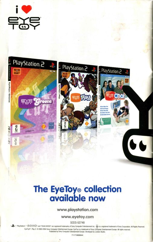 Manual for EyeToy: Play 2 (PlayStation 2) (Platinum release): Back
