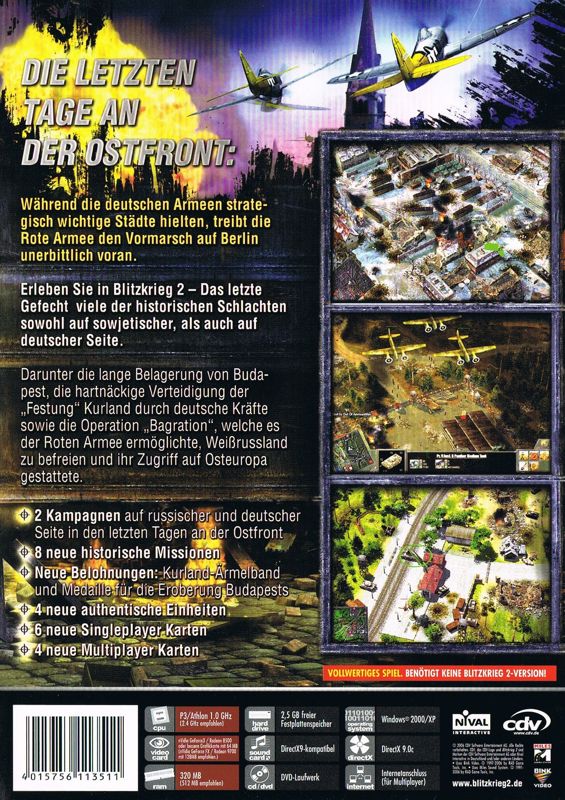 Back Cover for Blitzkrieg II: Fall of the Reich (Windows)