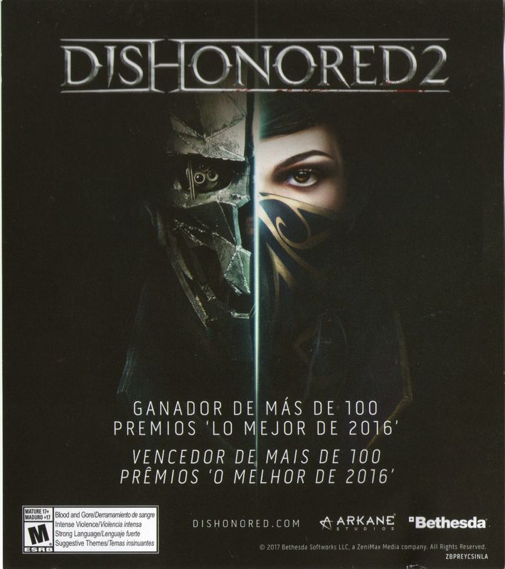 Advertisement for Prey (PlayStation 4): Dishonored 2