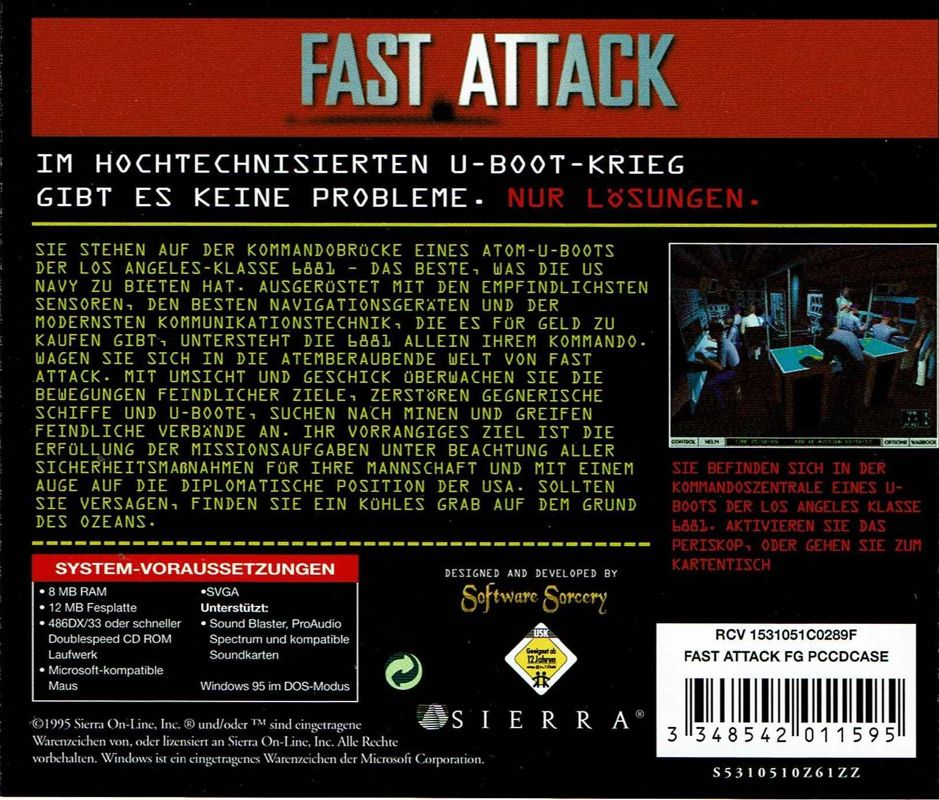 Other for Fast Attack: High Tech Submarine Warfare (DOS): Jewel Case - Back
